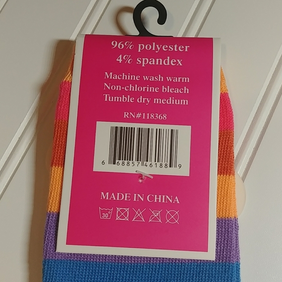 Focus Yellow Rainbow Striped Toe Socks-3/$… - Picture 6 of 8